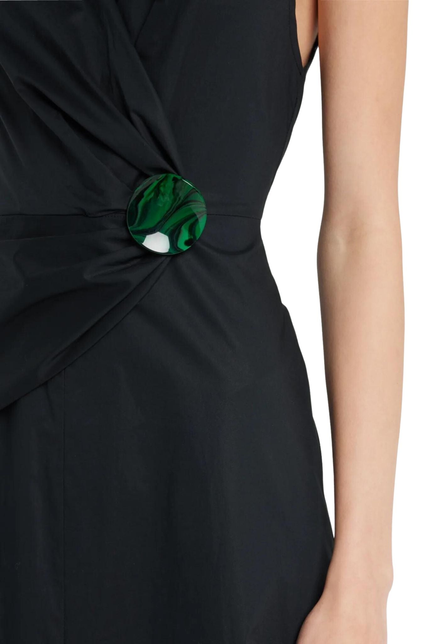 Lela Rose Button Detail Midi Dress