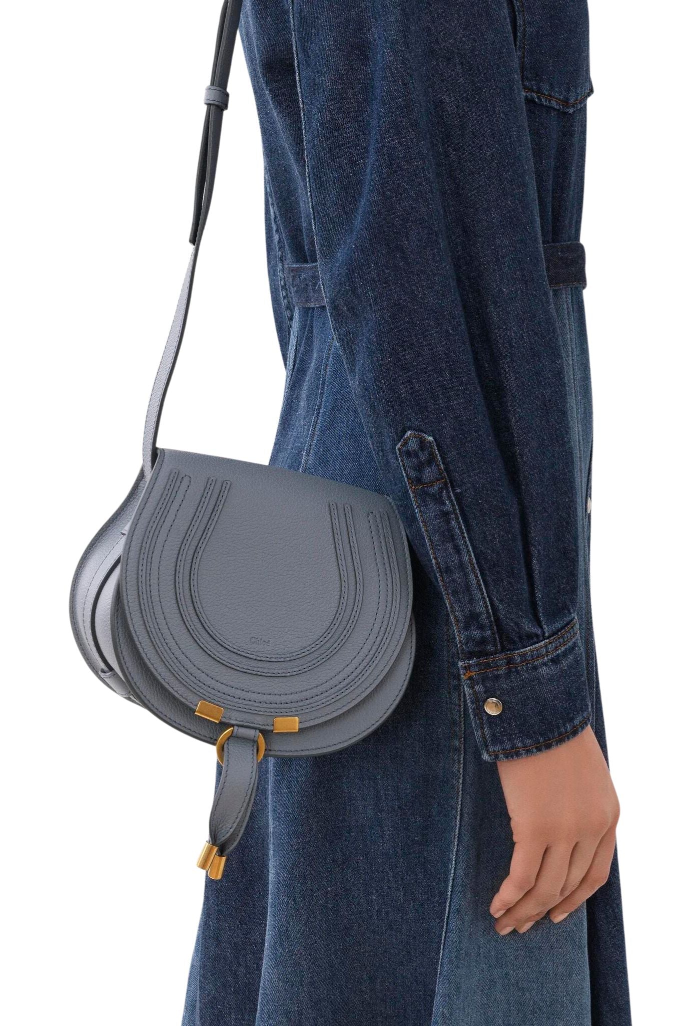 Shop Chloé Mini Marcie Leather Saddle Bag