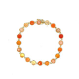 Irene Neuwirth Classic 18k Yellow Gold set with 5mm Rose Cut and Cabochon Peach Moonstone, Fire Opal, and Carnelian
