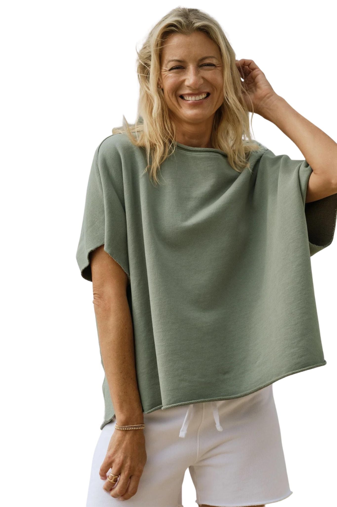 Frank & Eileen Olive Capelet Top