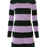 Carolina Herrera Long Sleeve Crewneck Knit Mini Dress