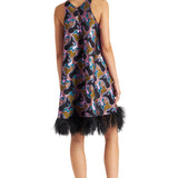 La Double J La Fenice Mini Dress with Feathers