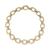 Irene Neuwirth 18k Yellow Gold 7" Medium Oval Link Bracelet set with Diamond Pave G-H Color / VS-SI Clarity (2.77 cts)