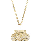 Brent Neale Medium Gold Shell with White Diamonds on 18" Chain