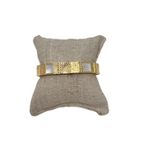 The Woods Brass & Mother of pearl block cuff bracelet (trunk show)