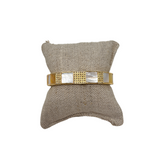 The Woods Brass & Mother of pearl block cuff bracelet (trunk show)