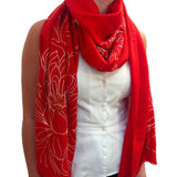 Janavi Dahlia Line Art Scarf