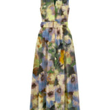 Lela Rose Floral Printed Cotton Margot Dress Cactus Multi