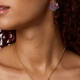 Irene Neuwirth Tropical Flower OOAK 18k Yellow Gold 16 Necklace with Chalcedony Flower and Rubellite Center Stone