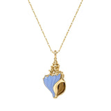 Brent Neale Small Carved Stone Conch Pendant on Wheat Chain