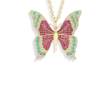 Grace Winfrey 50mm Peacock Butterfly Pendant on 18" Chain