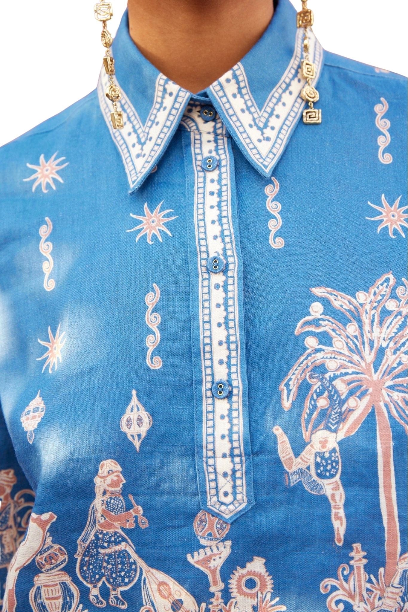 Alemais Acacia Cropped Shirt - Vermillion