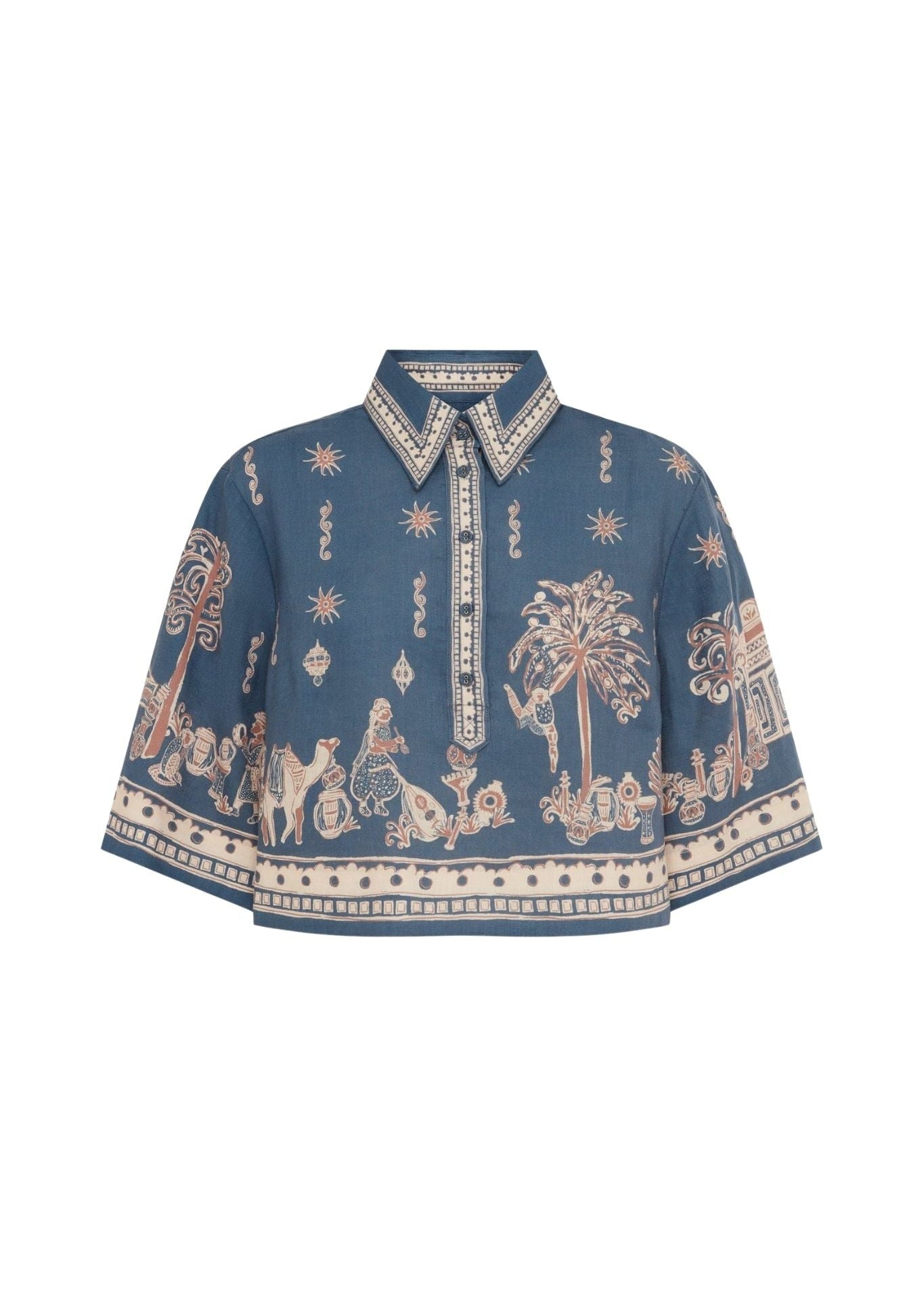 Alemais Acacia Cropped Shirt - Vermillion