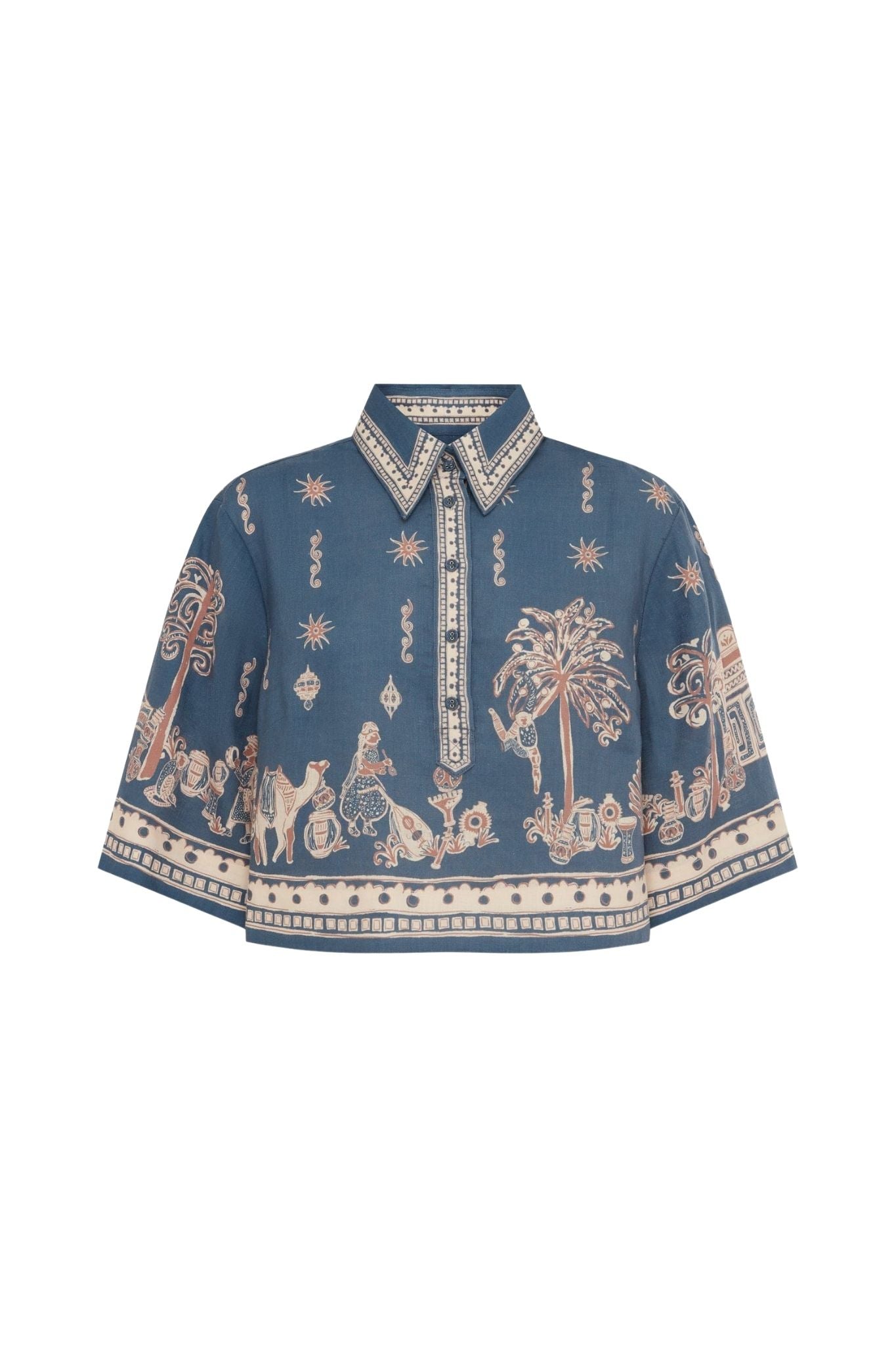 Alemais Acacia Cropped Shirt - Vermillion