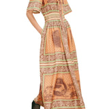 Alemais Alberta Smocked Shirtdress Multi - Vermillion