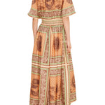 Alemais Alberta Smocked Shirtdress Multi - Vermillion