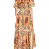 Alemais Alberta Smocked Shirtdress Multi - Vermillion