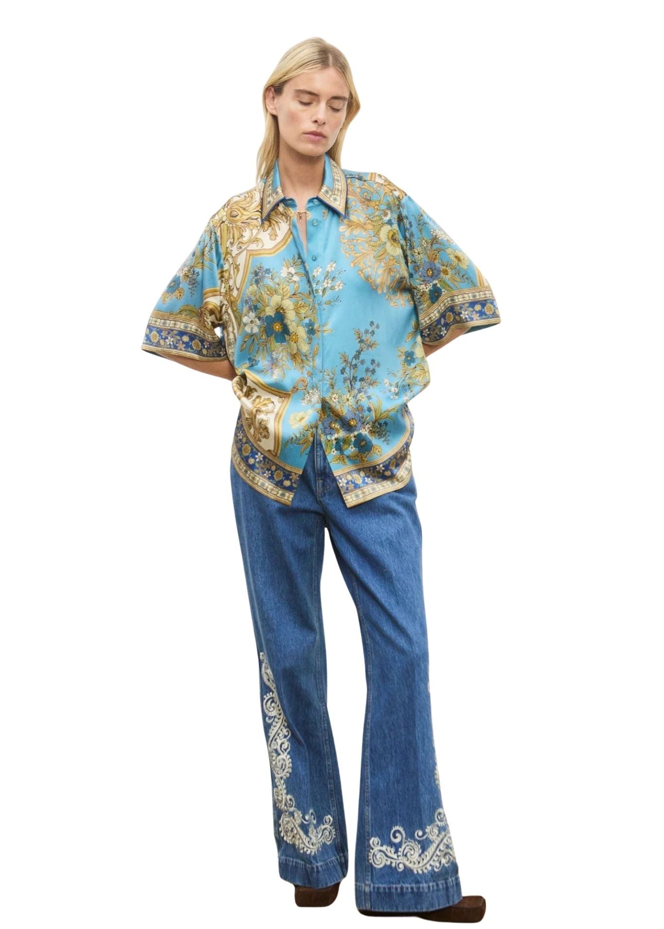 Alemais Cassie Silk Shirt - Vermillion