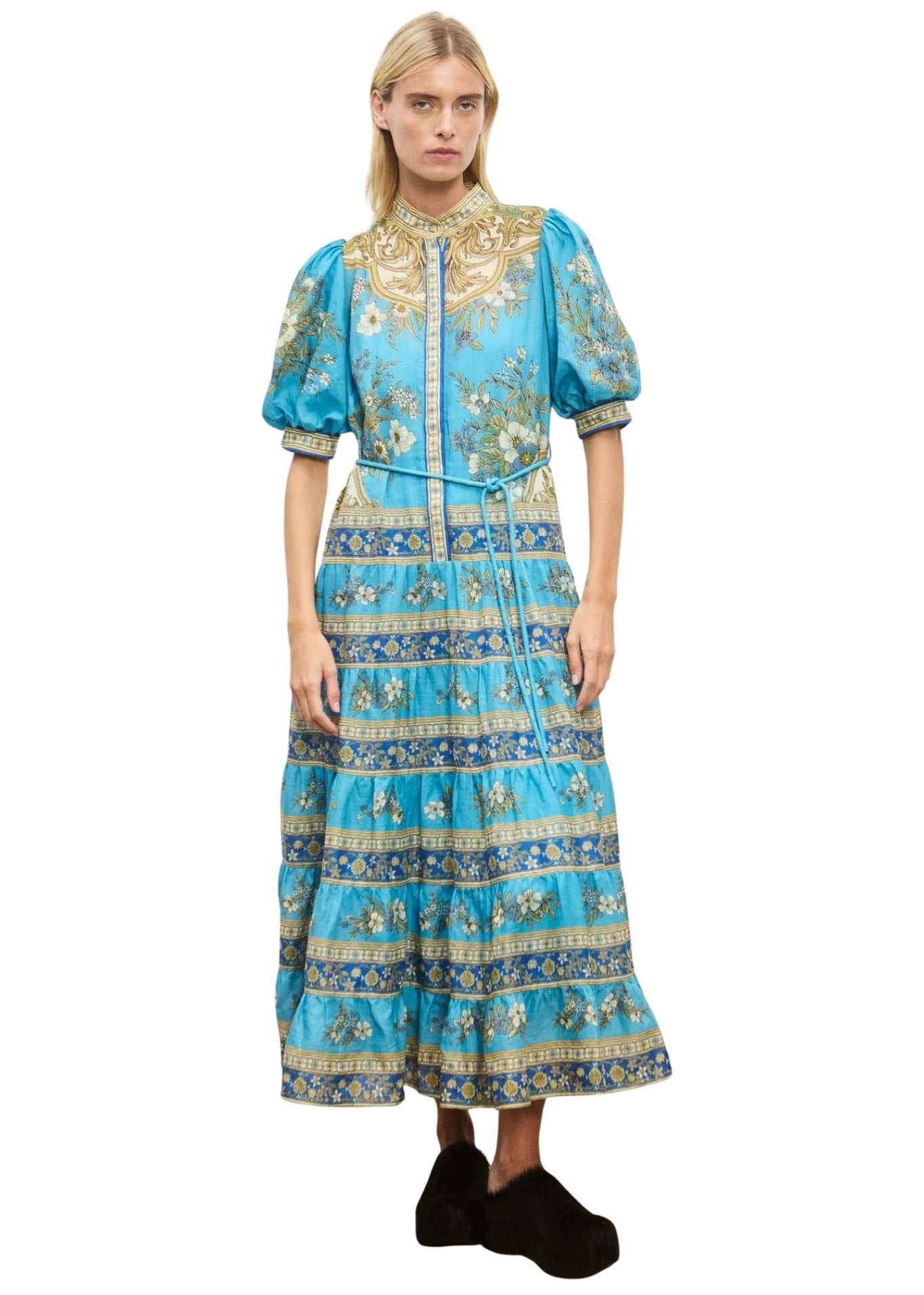 Alemais Cassie Tiered Midi Dress - Vermillion