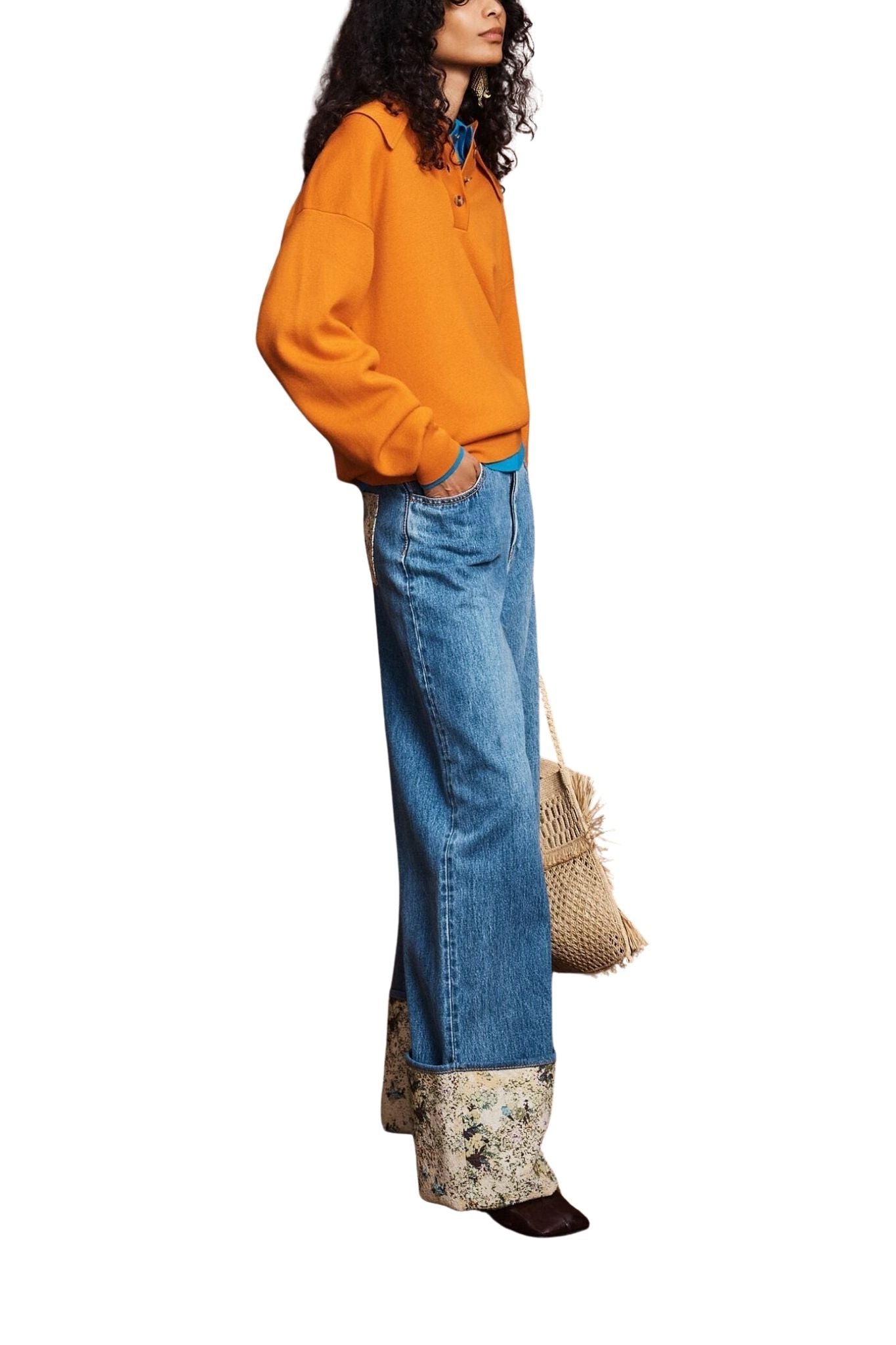 Alemais Claudia Tangerine Knit Polo - Vermillion