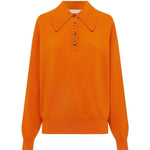 Alemais Claudia Tangerine Knit Polo - Vermillion