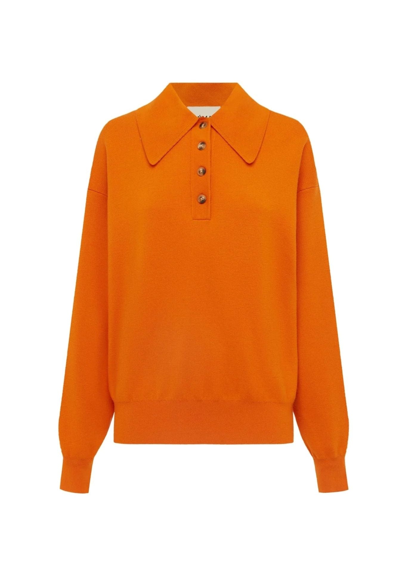 Alemais Claudia Tangerine Knit Polo - Vermillion