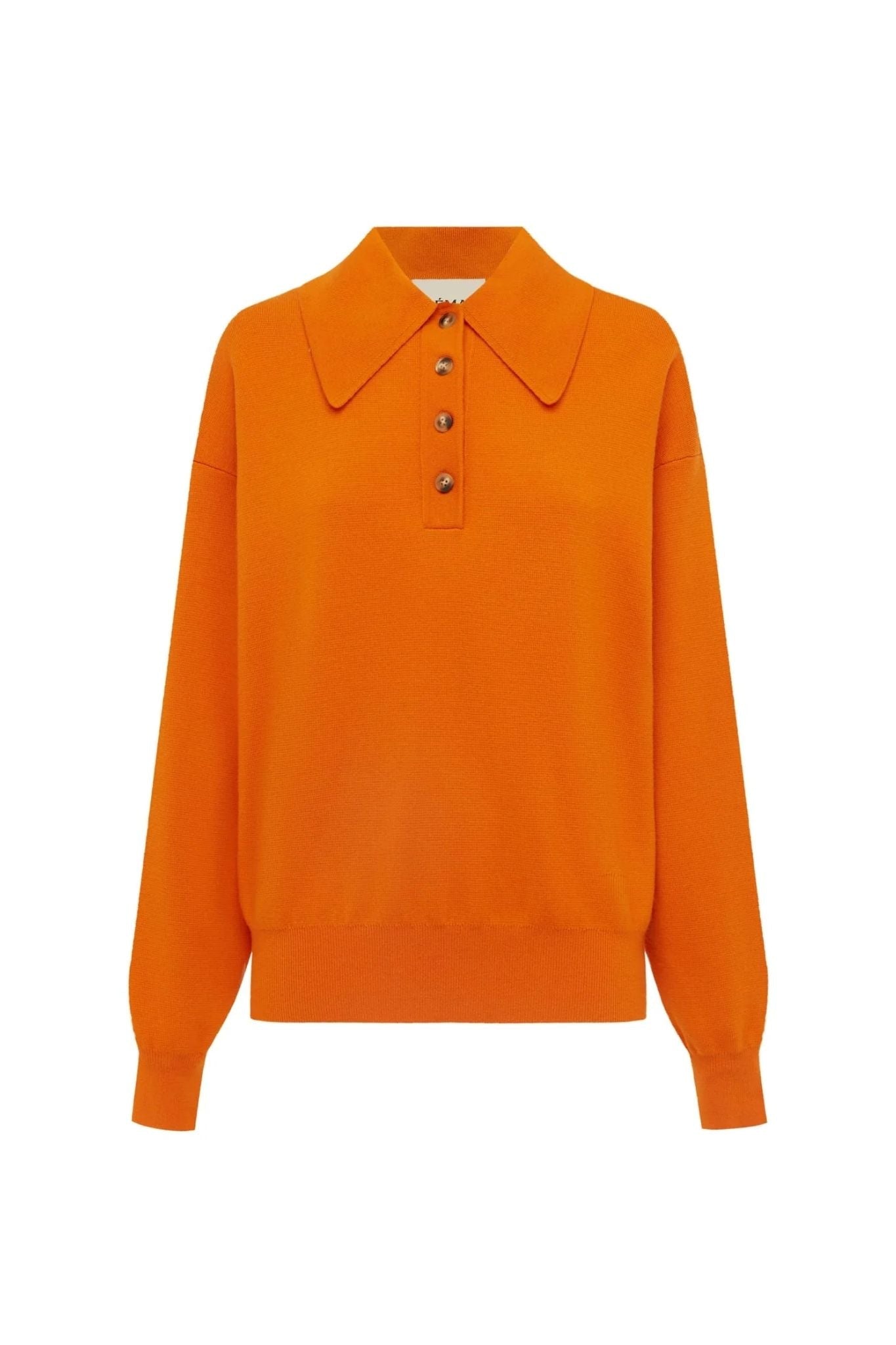 Alemais Claudia Tangerine Knit Polo - Vermillion