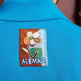 Alemais Claudie Azure Knit Polo - Vermillion