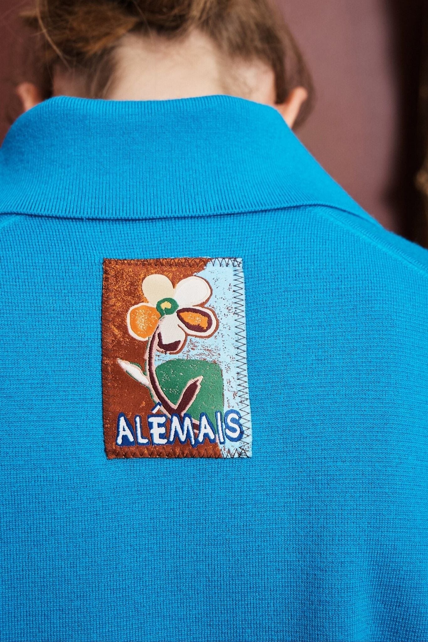 Alemais Claudie Azure Knit Polo - Vermillion