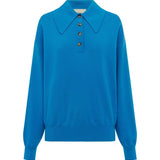 Alemais Claudie Azure Knit Polo - Vermillion