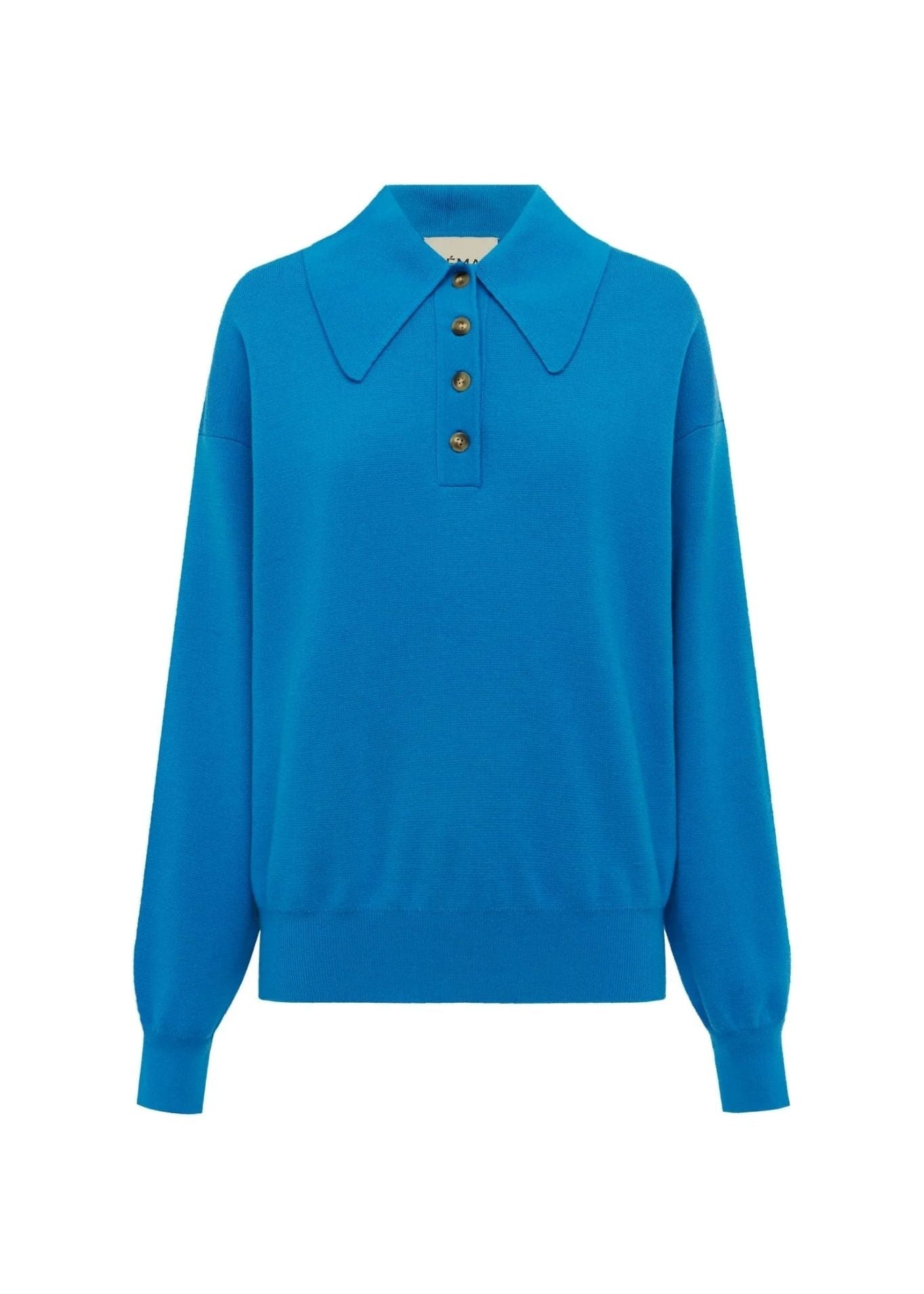 Alemais Claudie Azure Knit Polo - Vermillion