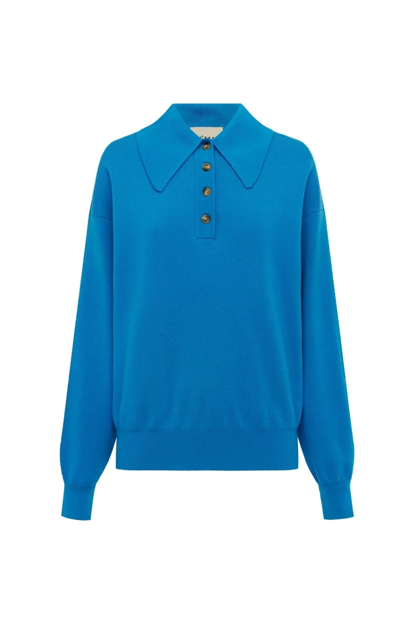 Alemais Claudie Azure Knit Polo - Vermillion