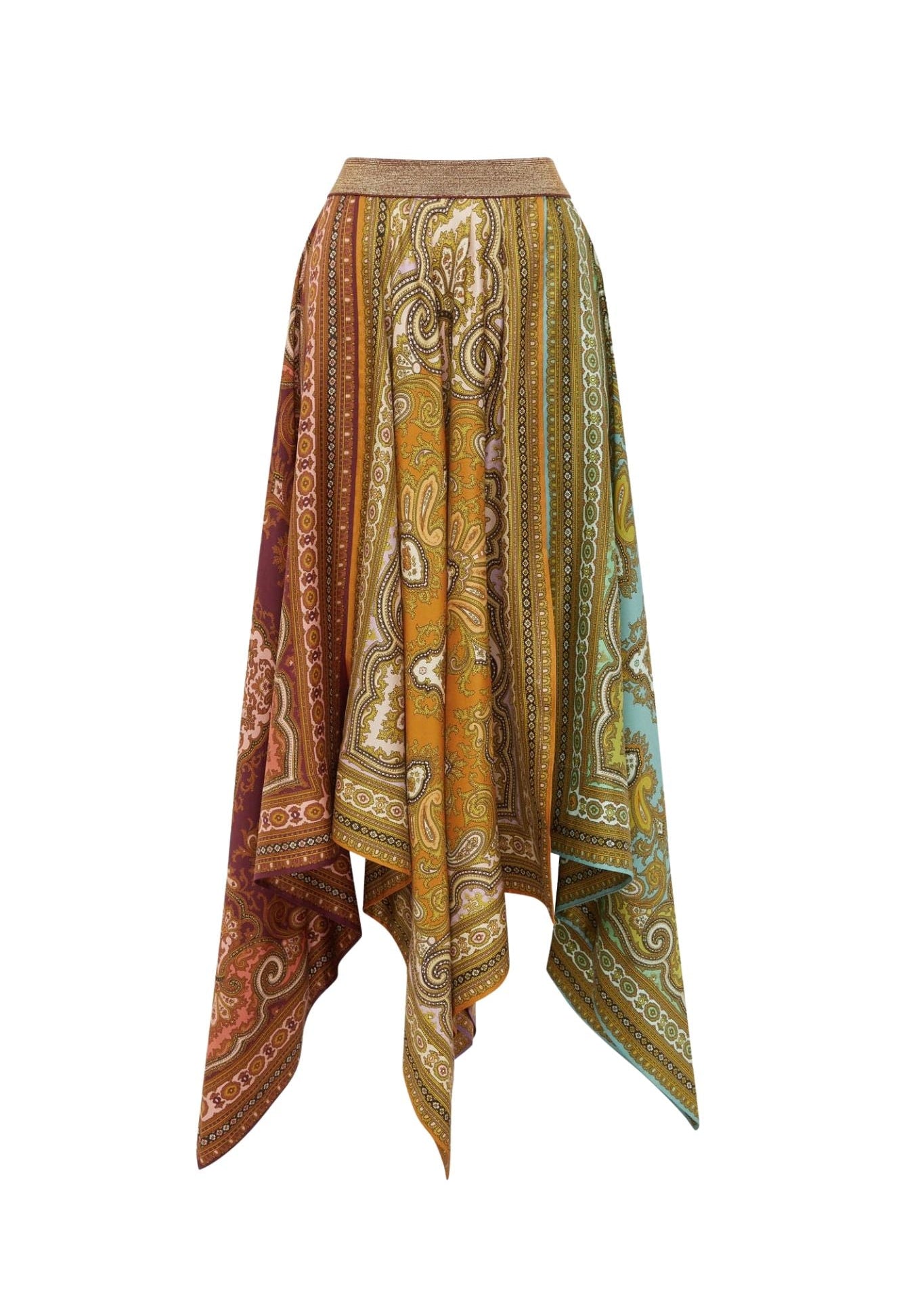 Alemais Clemenza Spliced Scarf Silk Skirt - Vermillion