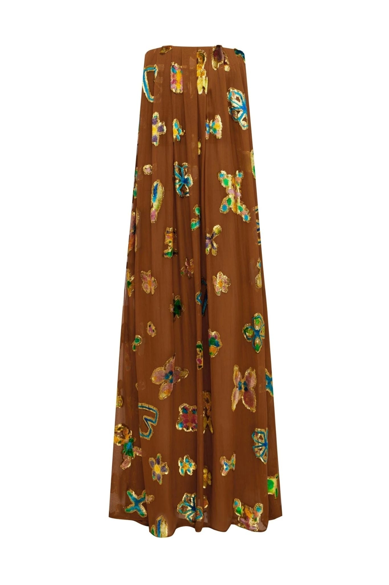 Alemais Golden Metallic Strapless Gown - Vermillion