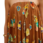 Alemais Golden Metallic Strapless Gown - Vermillion