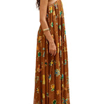 Alemais Golden Metallic Strapless Gown - Vermillion