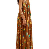 Alemais Golden Metallic Strapless Gown - Vermillion