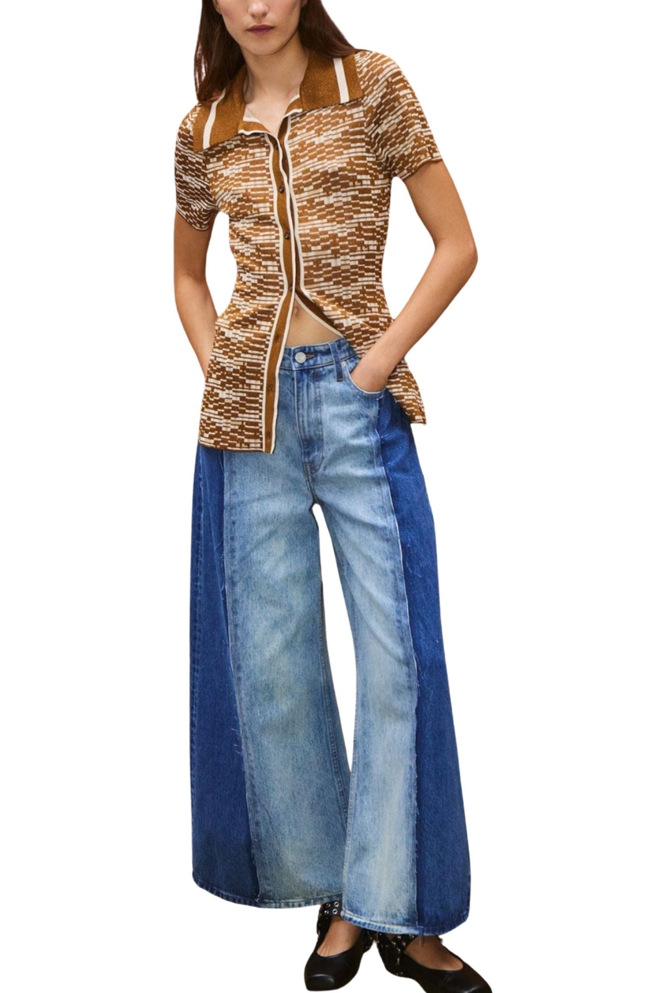 Alemais Jacones Spliced Denim Jean - Vermillion