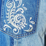 Alemais Jacones Spliced Denim Jean - Vermillion