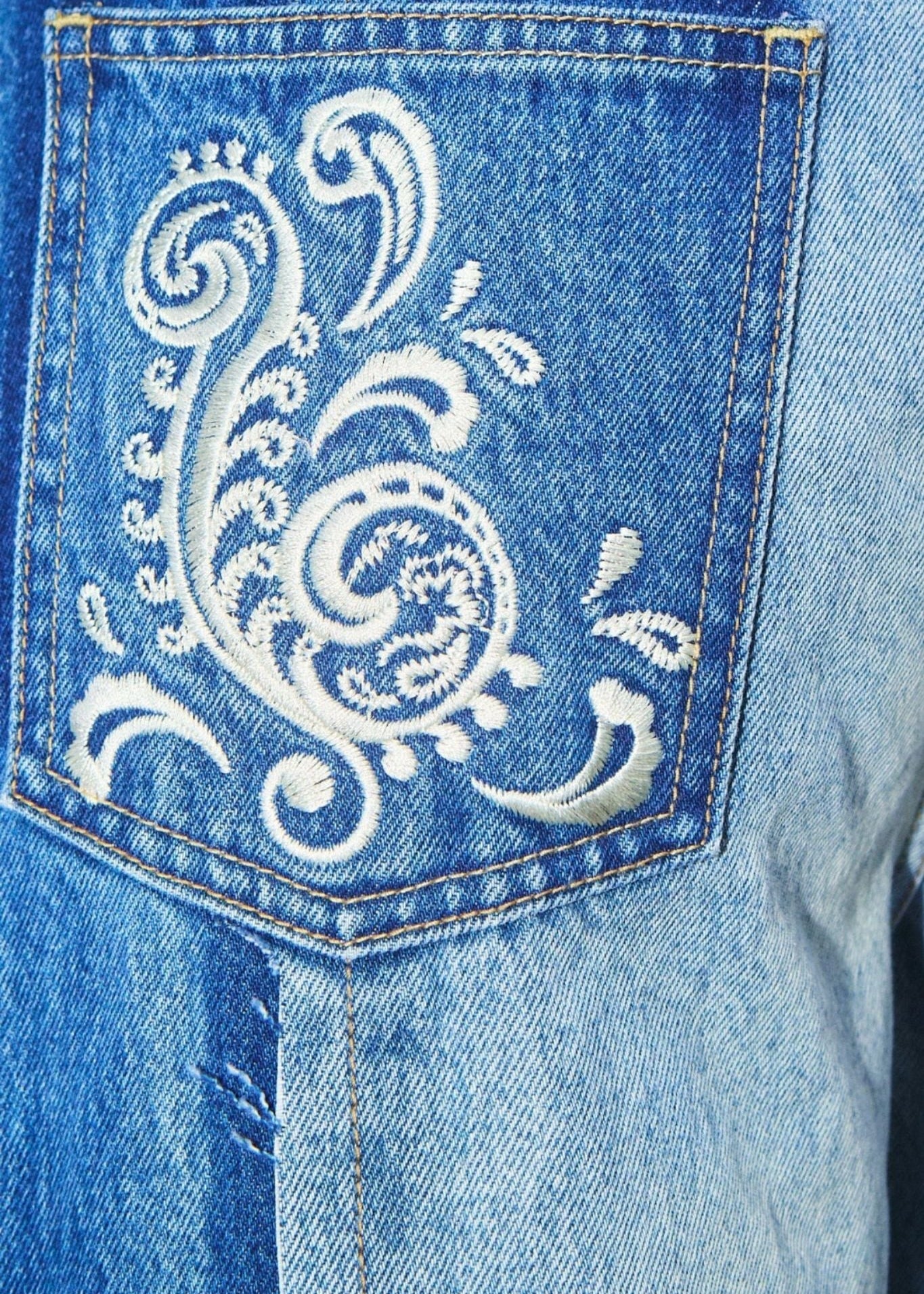 Alemais Jacones Spliced Denim Jean - Vermillion