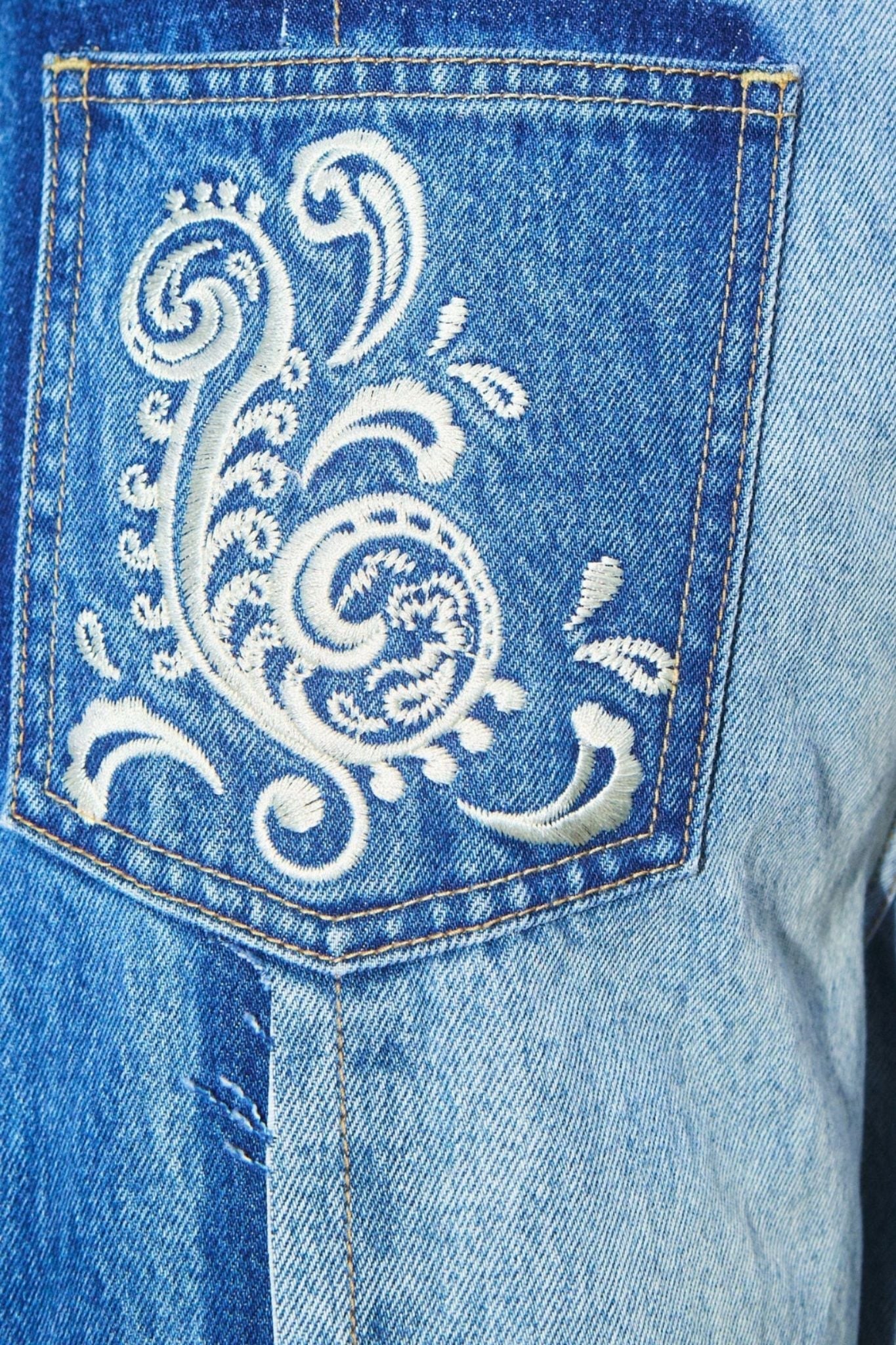 Alemais Jacones Spliced Denim Jean - Vermillion