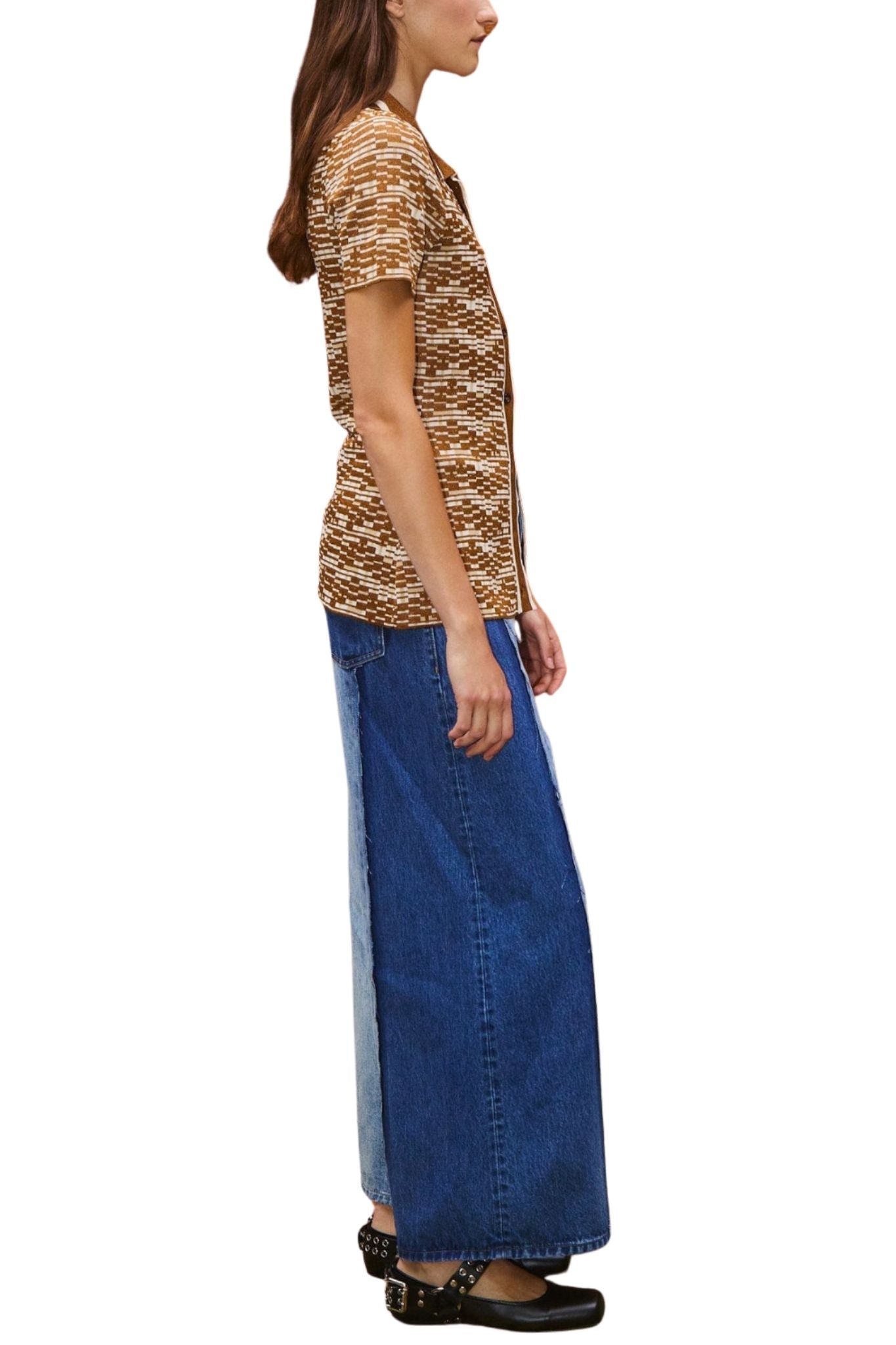 Alemais Jacones Spliced Denim Jean - Vermillion