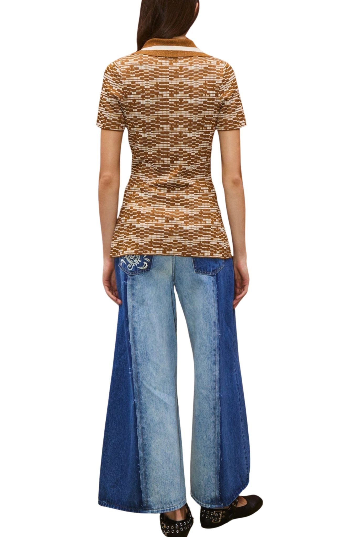 Alemais Jacones Spliced Denim Jean - Vermillion