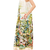 Alemais Jungle Boogie Silk Halter Dress Multi - Vermillion