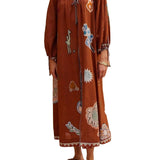 Alemais Laurence Tie Front Shirtdress - Vermillion