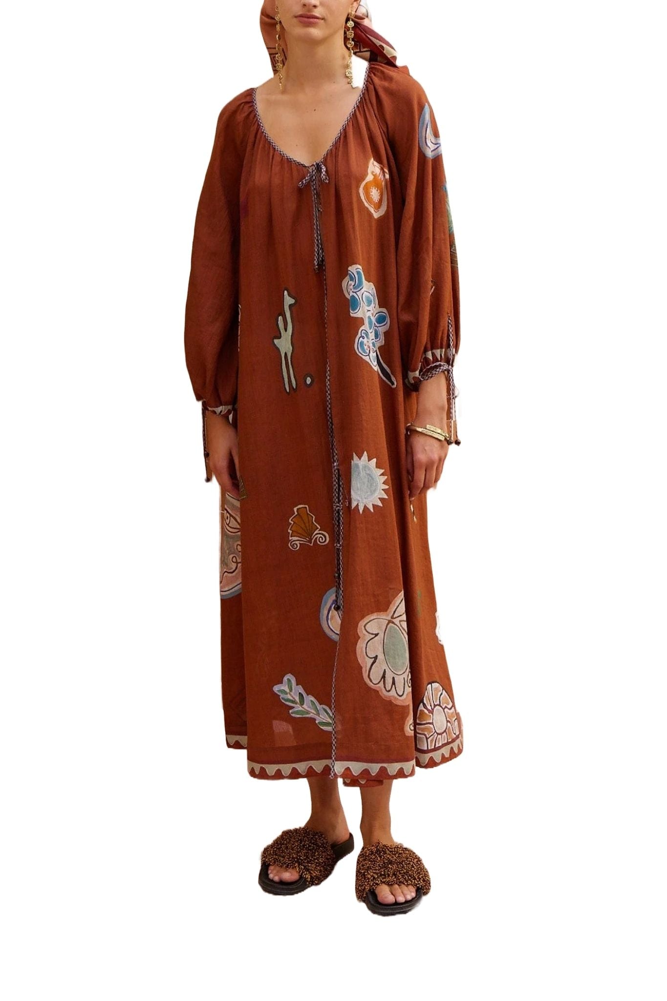 Alemais Laurence Tie Front Shirtdress - Vermillion