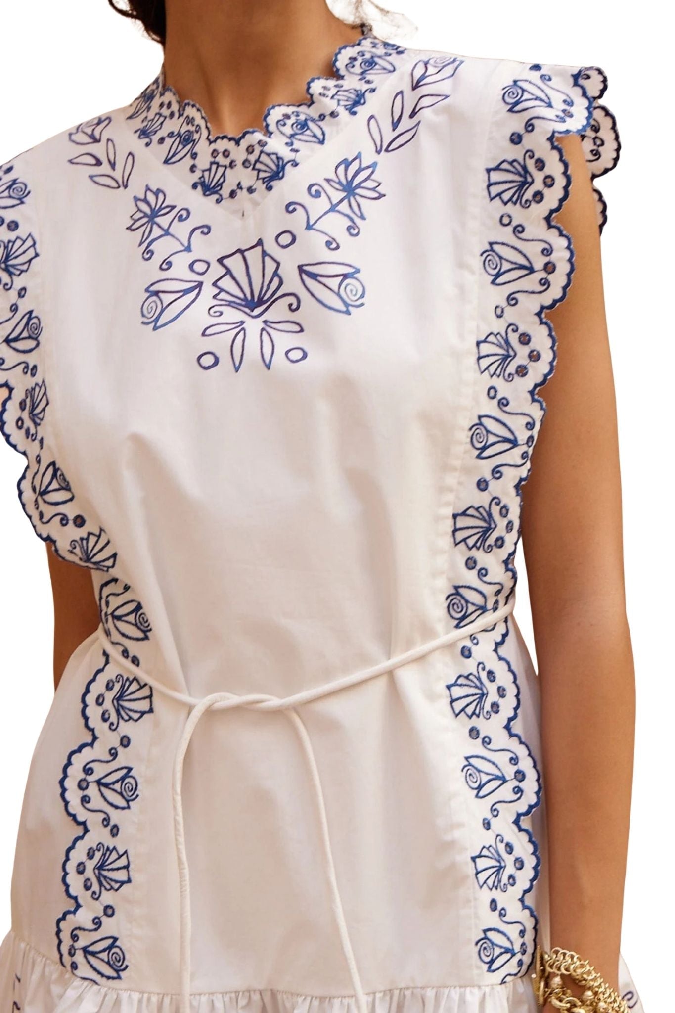 Alemais Leela Embroidered Mini Dress - Vermillion