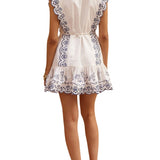 Alemais Leela Embroidered Mini Dress - Vermillion