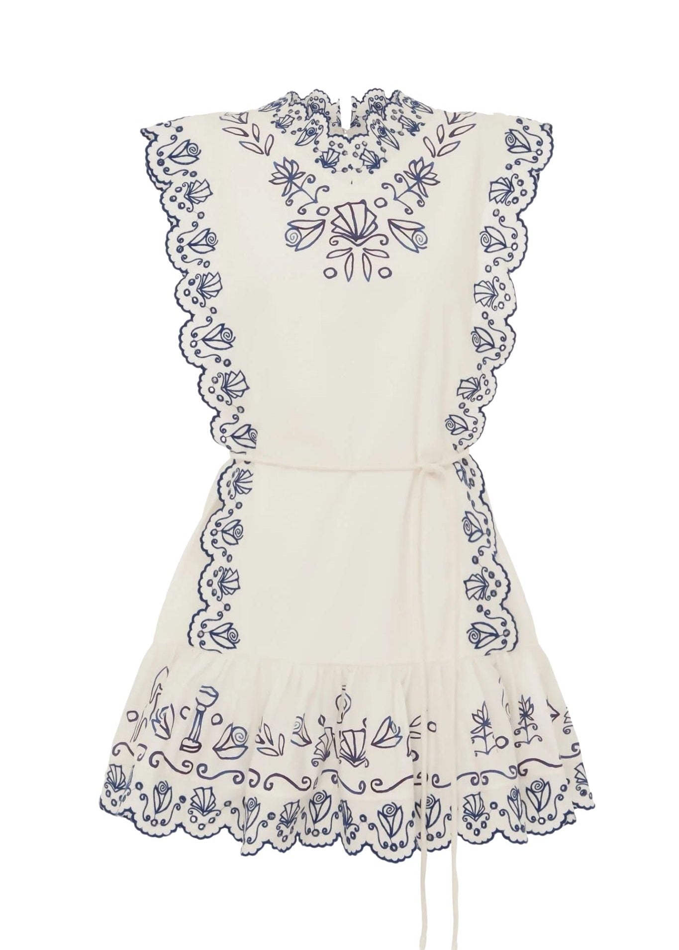 Alemais Leela Embroidered Mini Dress - Vermillion