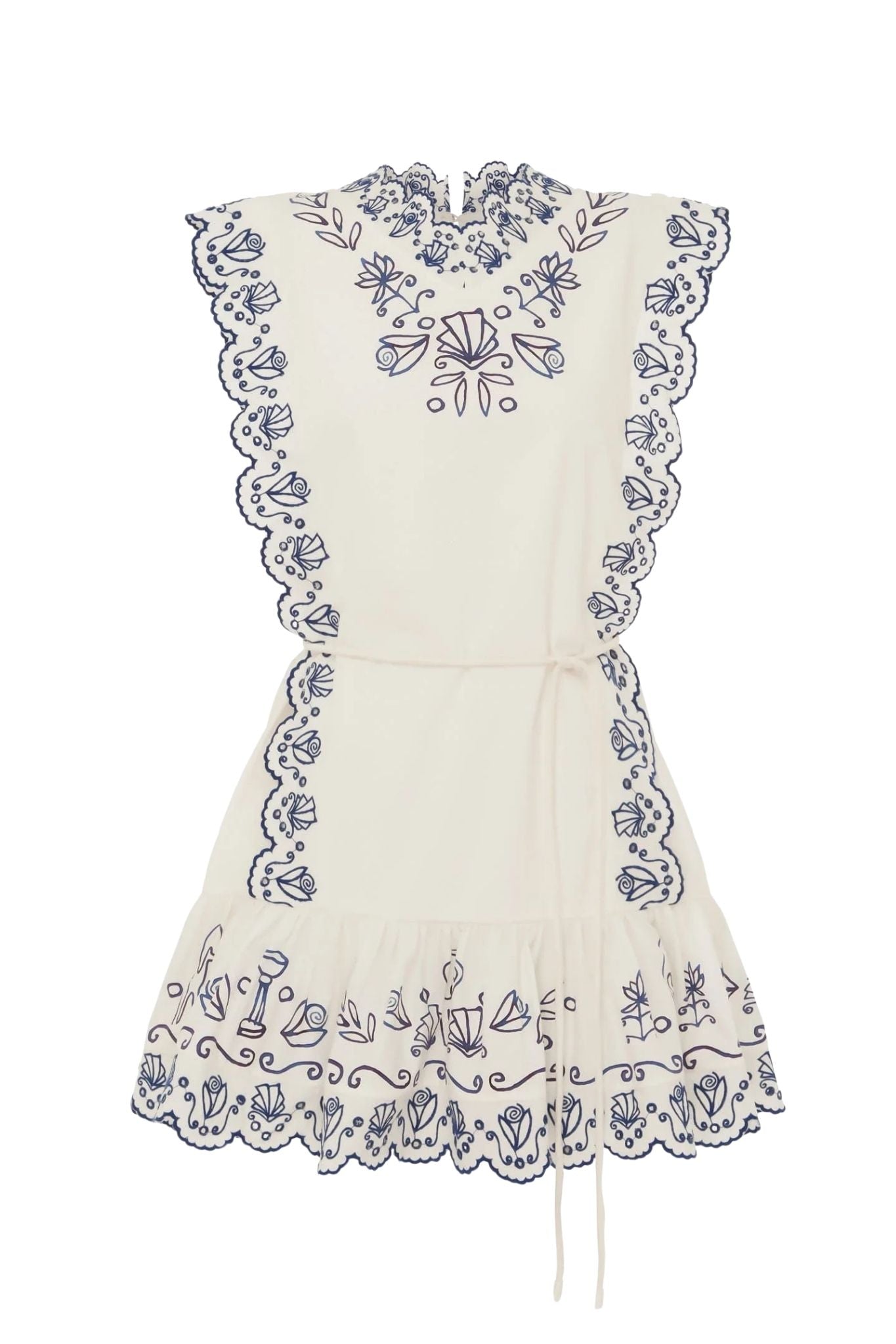 Alemais Leela Embroidered Mini Dress - Vermillion